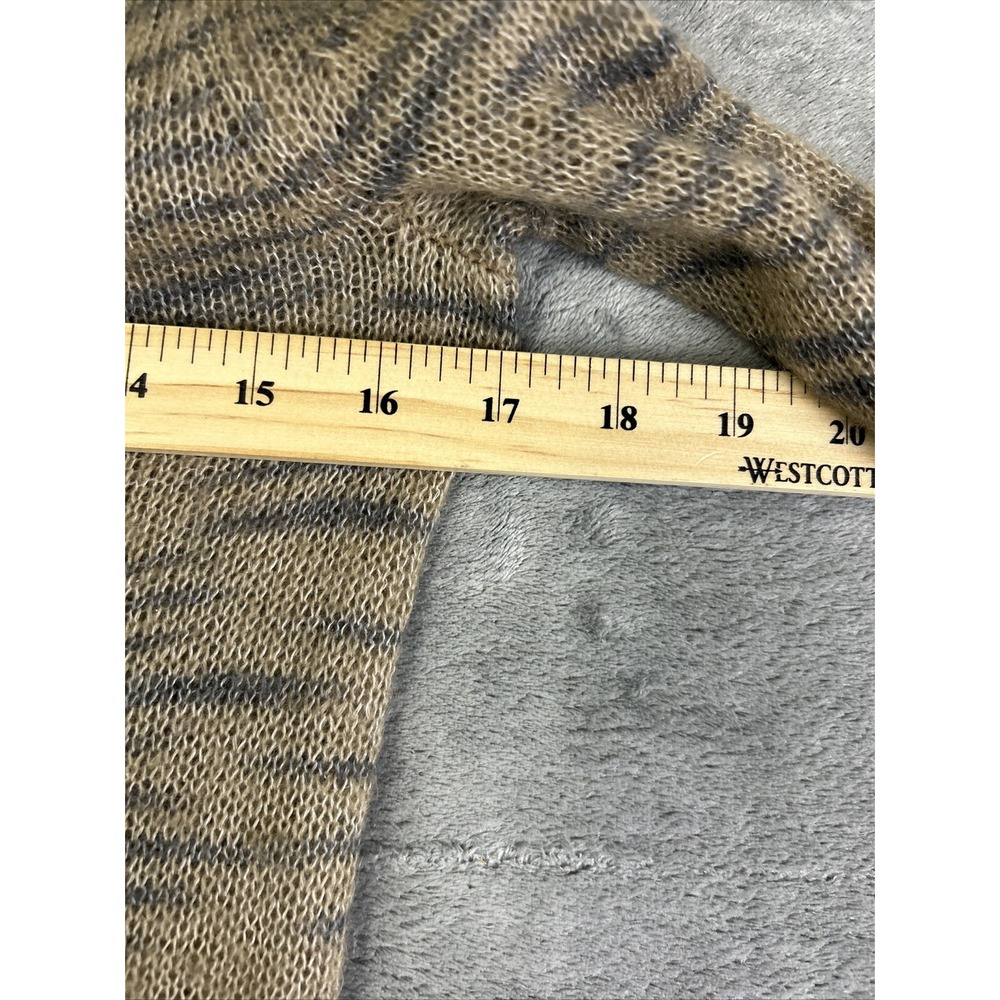 Free People Beach Small Brown Gray Sweater Mohair Blend Knit Button Cardigan - Picture 5 of 9